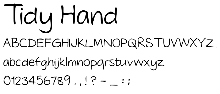 Tidy Hand font